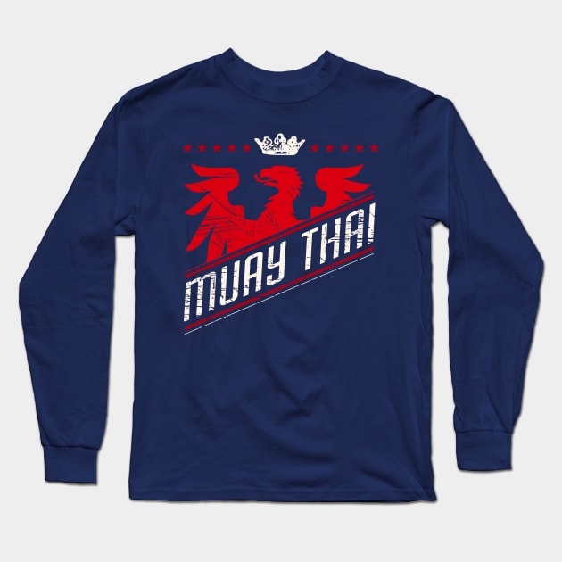 Eagle Muay Thai Shirt Long Sleeve T-Shirt by ThreadsMonkey